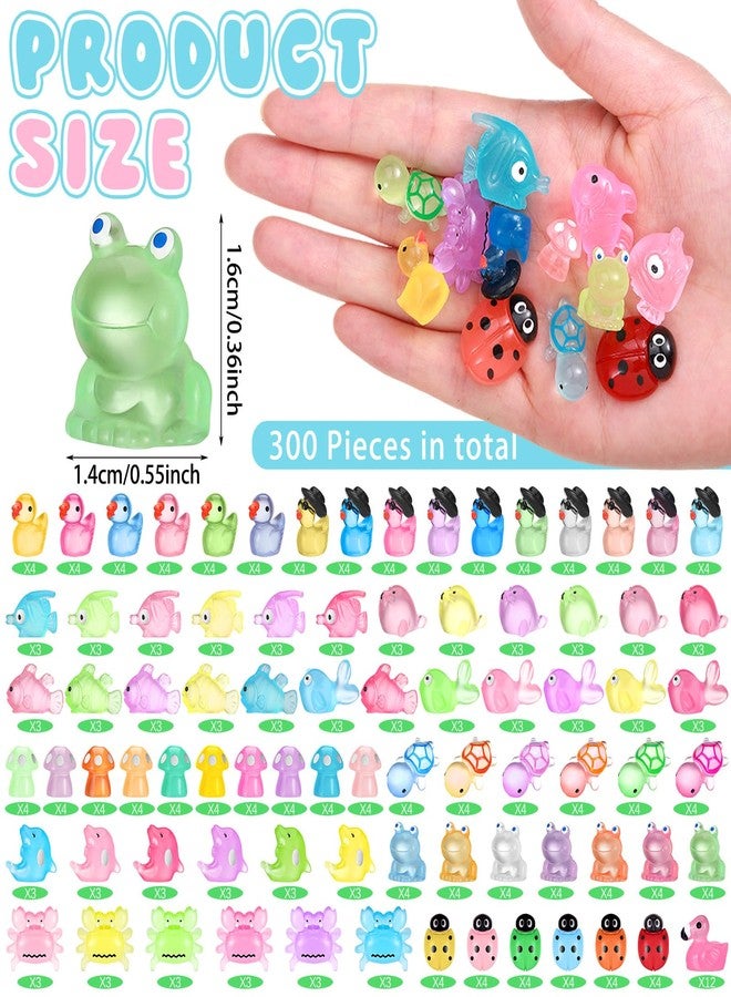 Colingmill 300 Pieces Luminous Mini Resin Animals Figures Glowing Miniature Ocean Animals Luminous Resin Figurines for Garden Micro Landscape Aquarium Potted Decor - Image 3